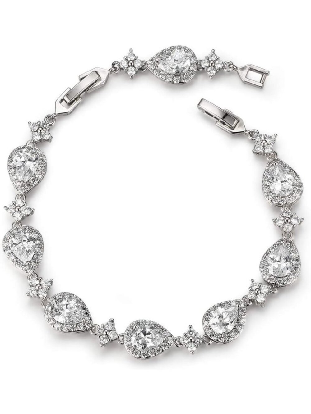 Elegant Teardrop Crystal Bracelets for Weddings, Bridesmaids & Prom - Sparkling
